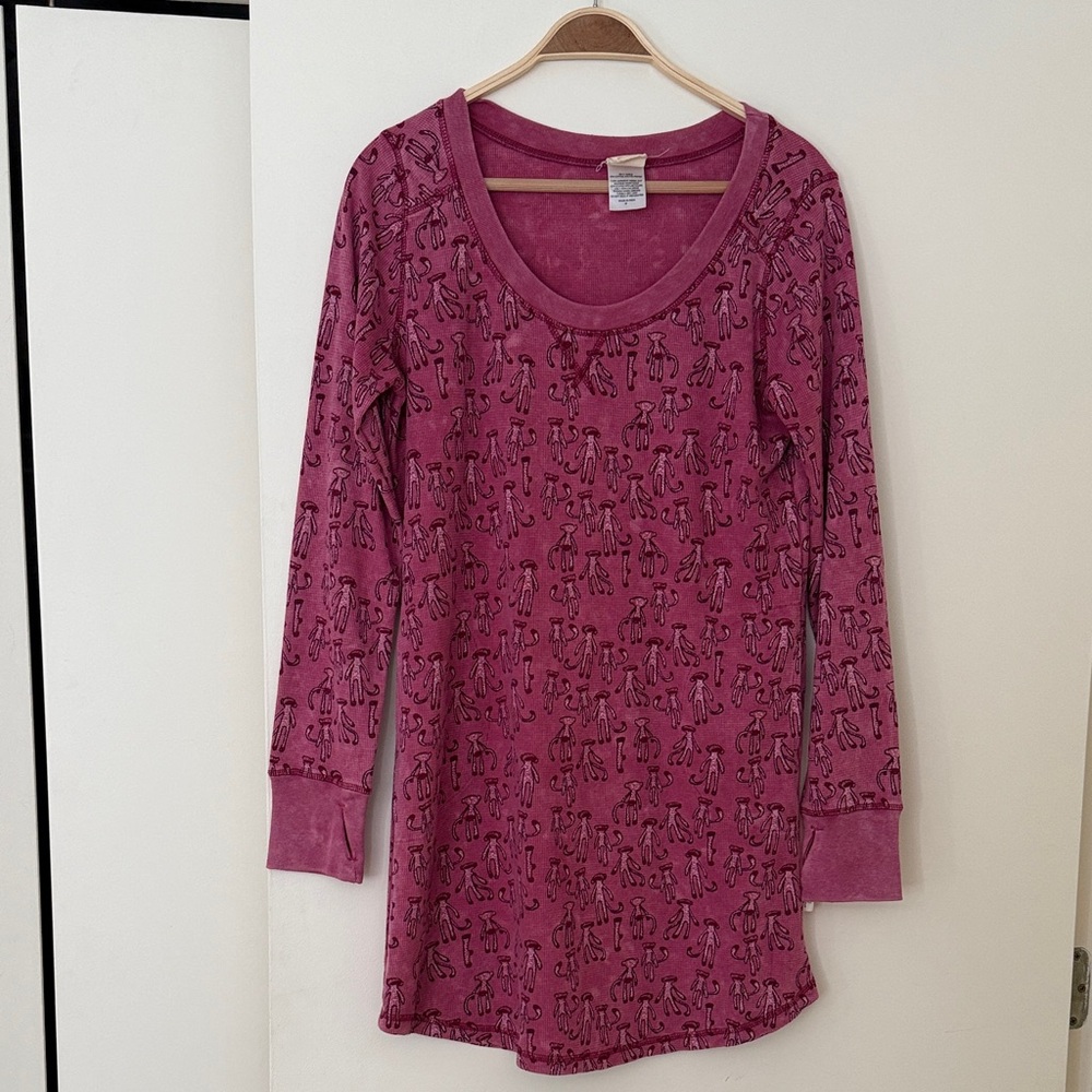 Munki Munki Raspberry Long Sleeve Top with Pattern - Picture 1 of 8